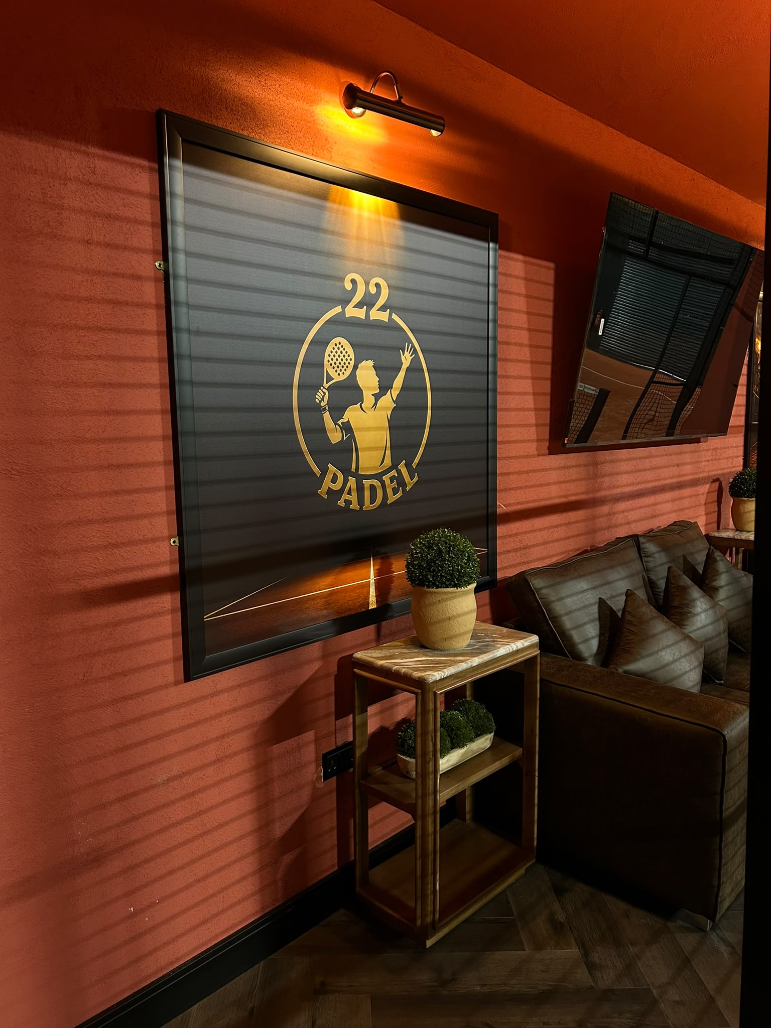 Interior of the 22 Padel Bradford club lounge